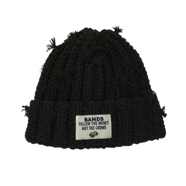 Knitted Bands – Follow the Money Beanie (Black)