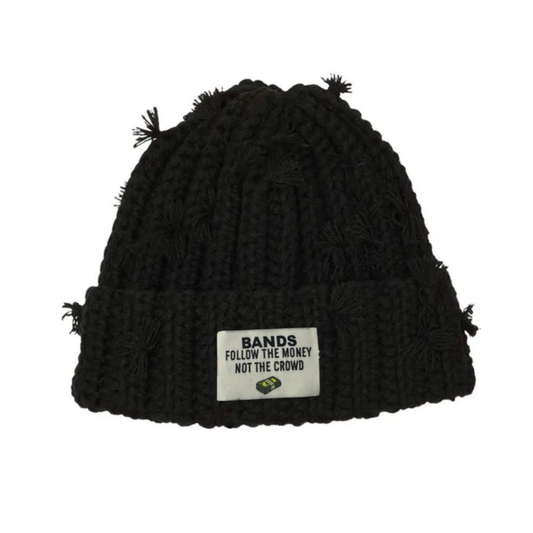 Knitted Bands – Follow the Money Beanie (Black)